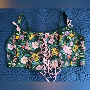 AdoreMe Floral Green Corset Top 4X